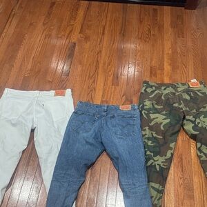 Levi's Jeans Set - White, Blue, and Camouflage